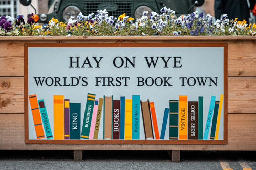 Hay on Wye World's First Book Town Sign