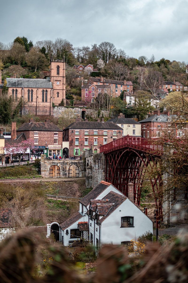 Walk over the Iron Bridge in Ironbridge Gorge.

View is looking towards Ironbridge.