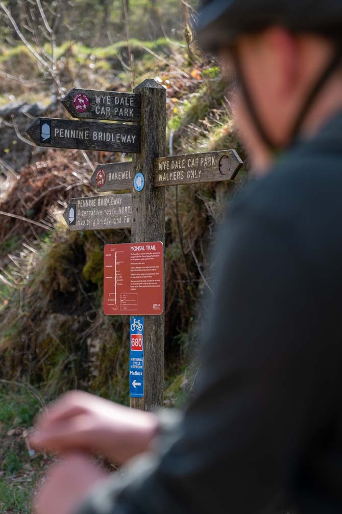 One of the many signs along the Monsal Trail to help you navigate
